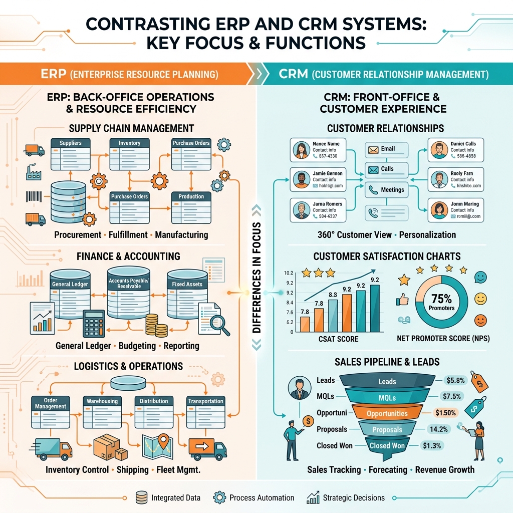ERP vs CRM: What's the Difference?